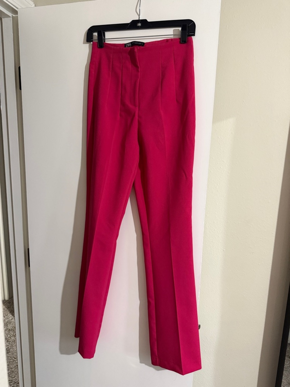 Zara Women’s Hot Pink Straight-Leg Trousers